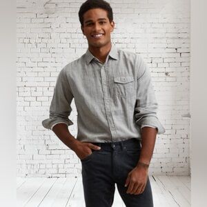 Hartford Double Cloth Shirt NWOT • Men’s XXL • Charcoal Heather • Soft Structure